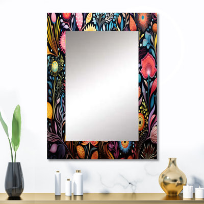 Motif Coral Marine Treasures - grand miroir mural corail, miroir unique moderne, impression d'art en métal