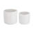 S/2 Textured White Ceramic Planters