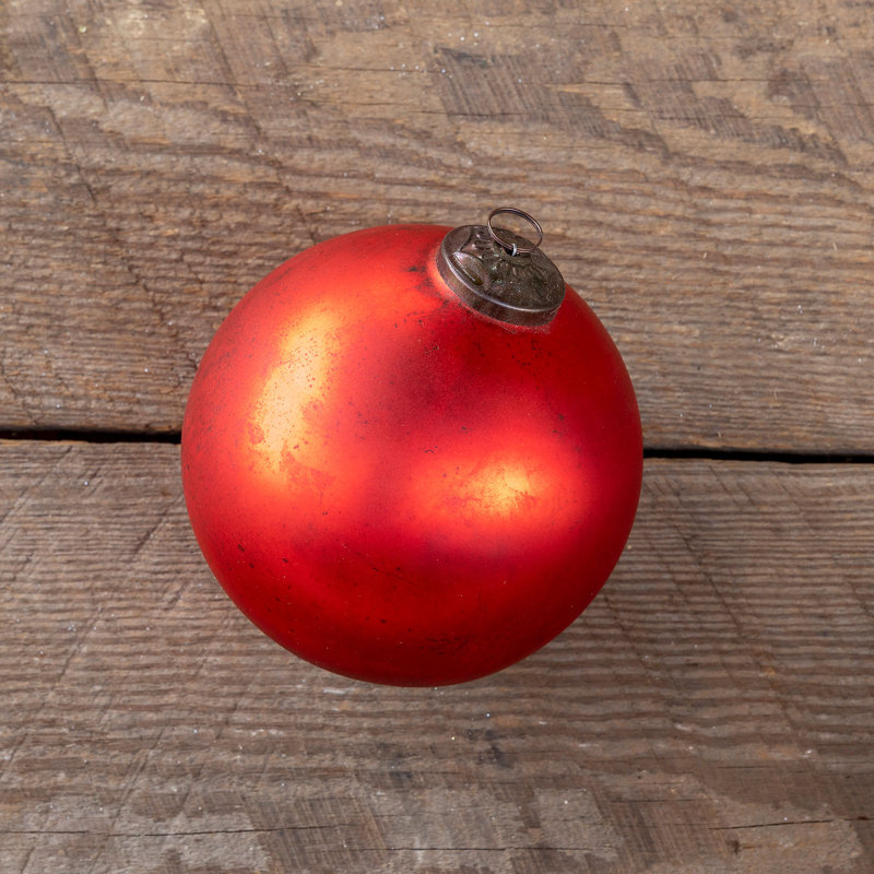 6.25'' Glass Ball Ornament, Matte Ruby