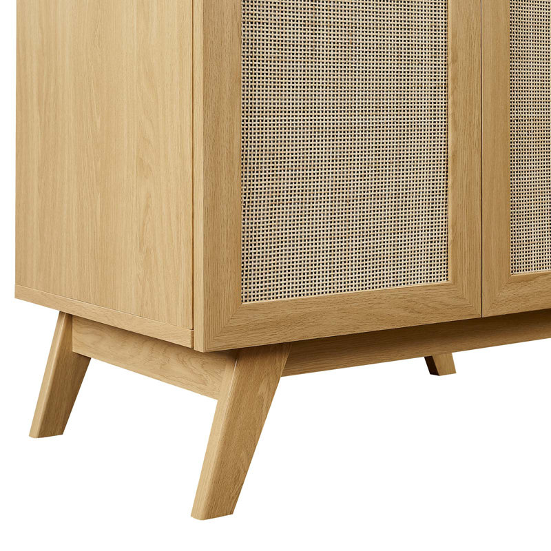 Soma 30" Oak White Rattan Bathroom Vanity with Ceramic Sink