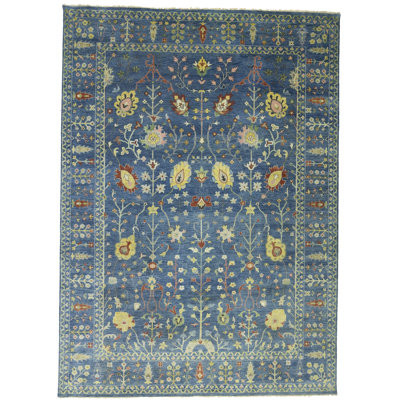 Tapis oriental bleu Oushak Chobi Mute 4X6