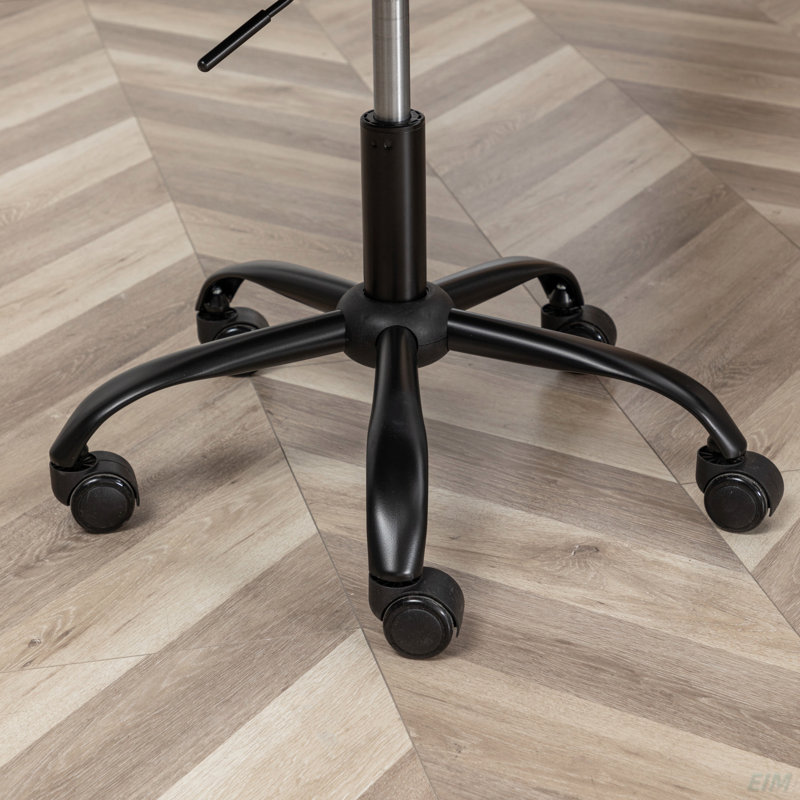 Chaise de bureau Mezaire avec revêtement en polyester, pivotant, hauteur réglable, roulettes, Beige