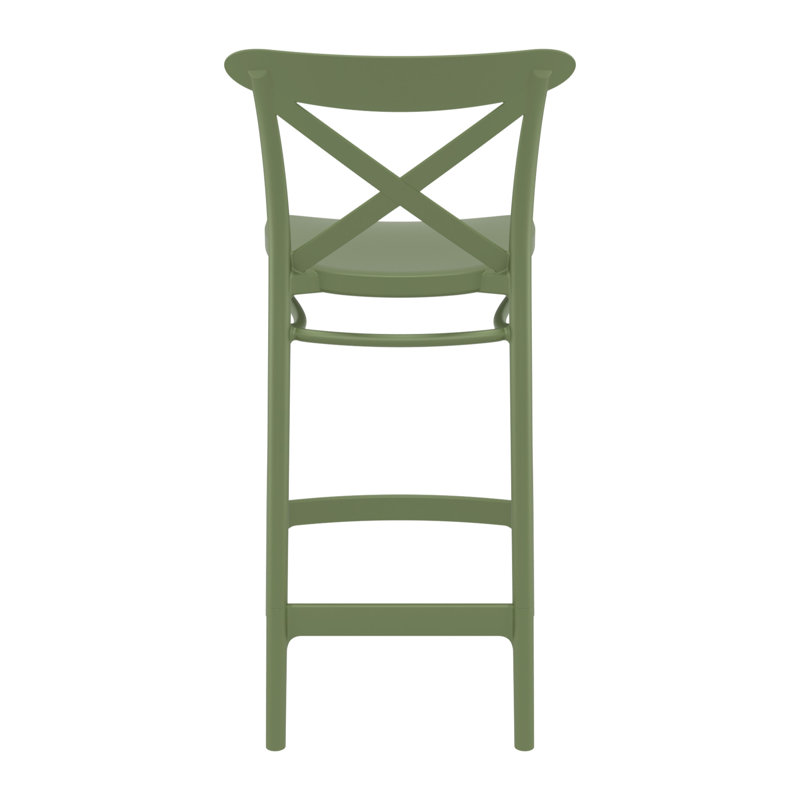 Tabouret Bijou, Vert olive, Tabouret de comptoir (siège d'une hauteur de 25,6
