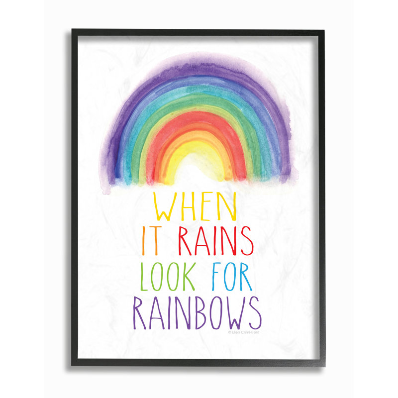 «Look For Rainbows», art sur toile, H 20 po x l 16 po x P 1,5 po, Giclée encadrée noir minuit