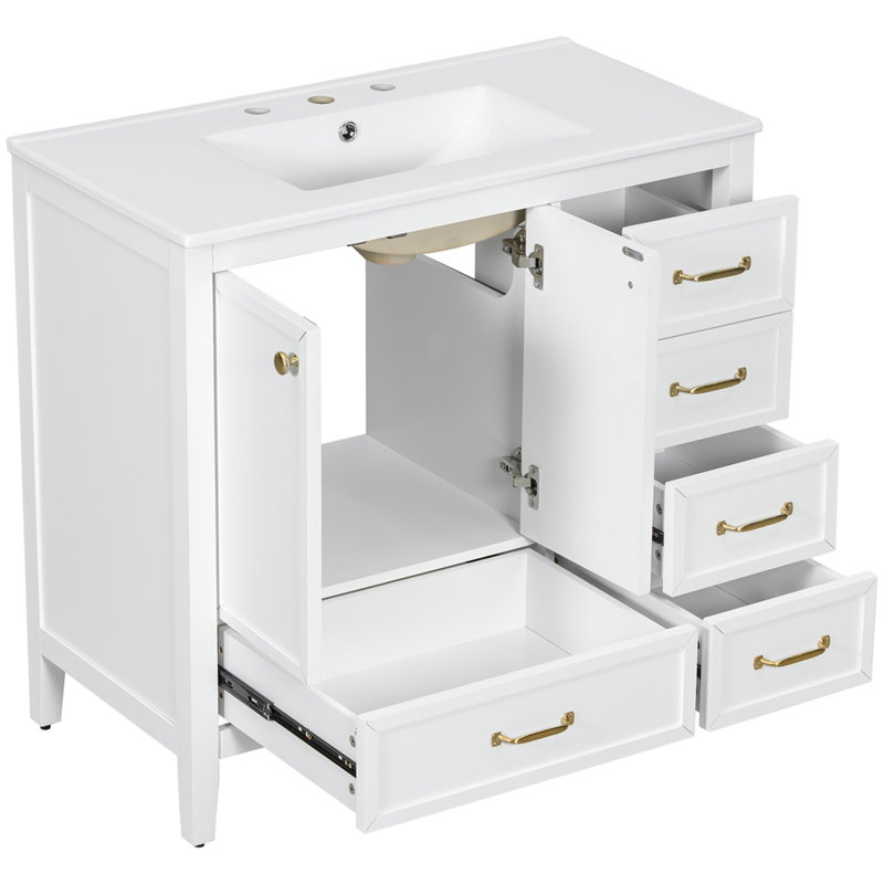 Meuble-lavabo 36 po avec lavabo, Blanc