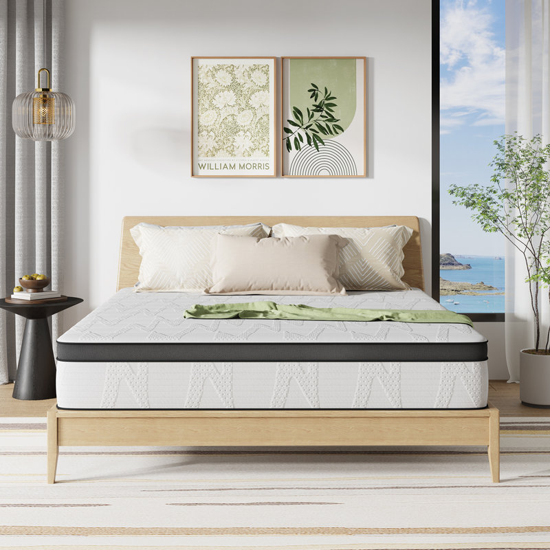 8" Medium Memory Foam Queen Size Hybrid Mattress, Queen, 8"