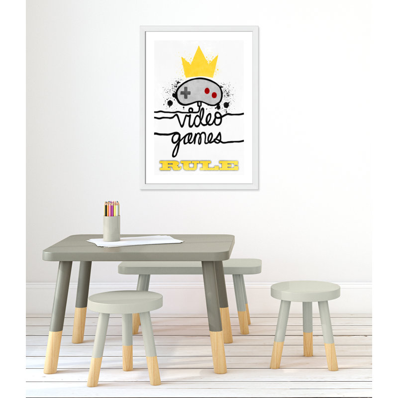 Impression de papier règle de jeux vidéo, H 34,5 po x l 24,5 po x P 0,63 po, Cadre blanc