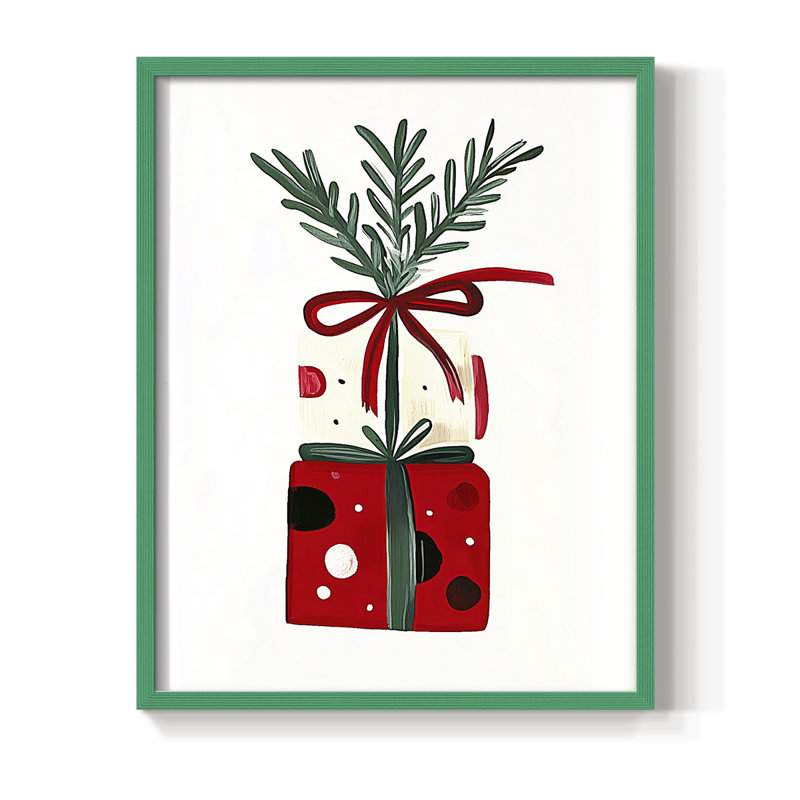 «Christmas Holiday Art» DCCCLxx, reproduction d'art encadrée - bois massif, H 11 po x l 9 po, Vert