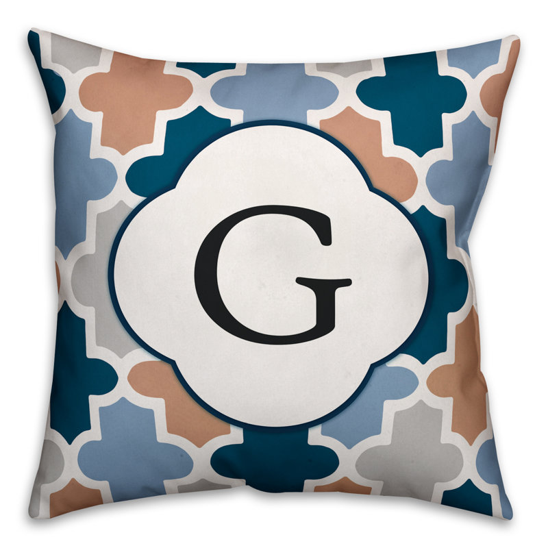 Quatrefoil Geometric Reversible Throw Pillow, G