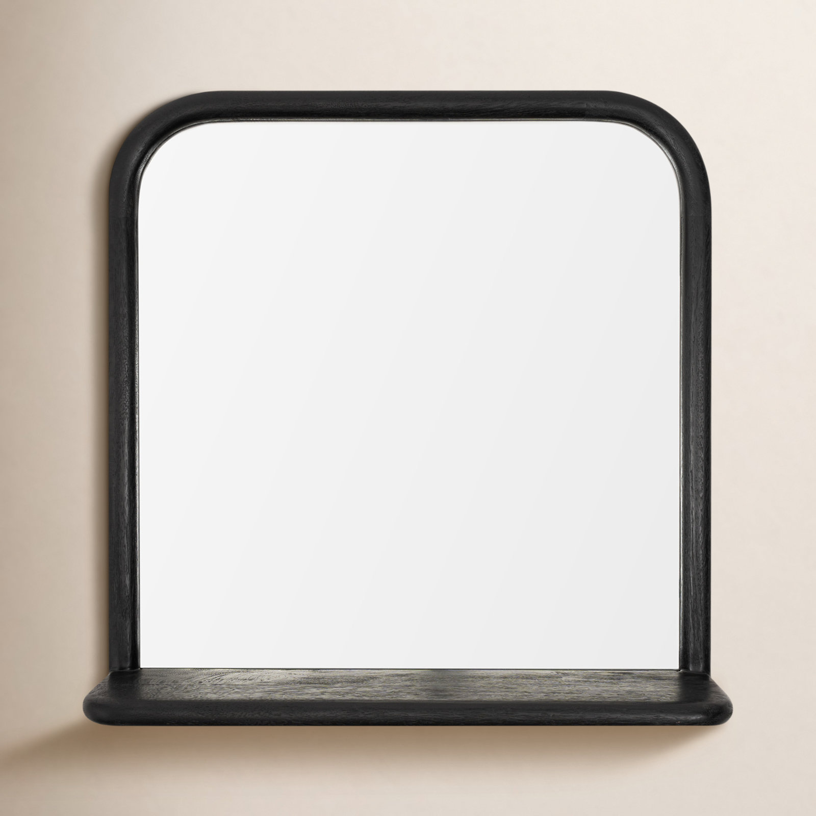 Charlemont Solid Wood Accent Wall Mirror, Black