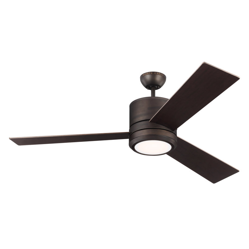 Ventilateur de plafond standard à DEL Tulsi avec télécommande et ensemble d'éclairage inclus, Bronze romain avec pales bronze