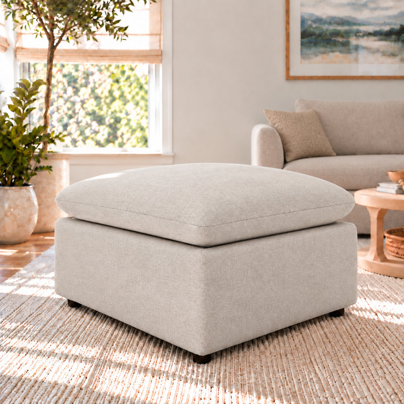 Repose-pieds modulaire rembourré 34 po Kallie, Chenille Nomad coquille d'œuf performance