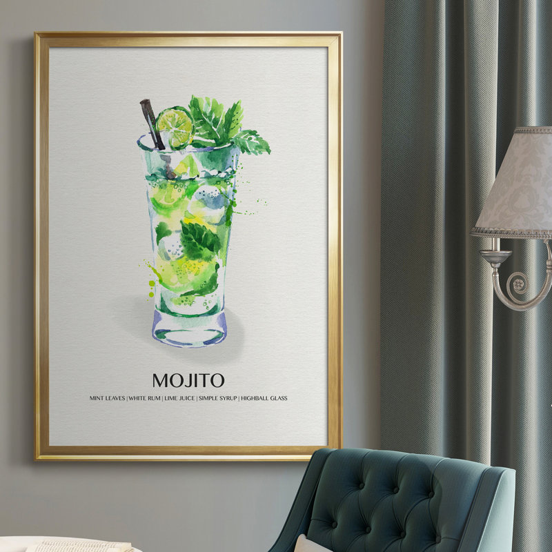 " Mojito " Color Photography Painting, 26.5" H x 36.5" W x 1.5" D, Gold