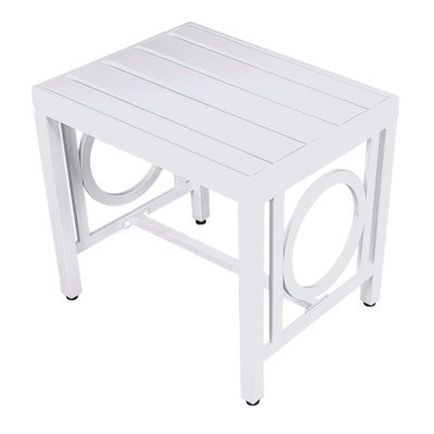 Shuntel Rectangular Steel Outdoor Side Table