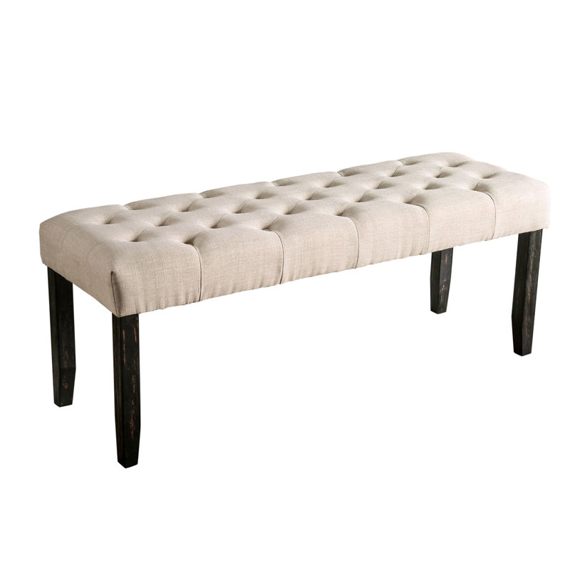 Polyester Upholstered Bench, Ivory