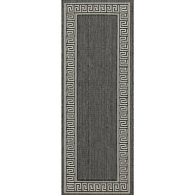 Gchar2002 Anthracite Area Rug - Sunshine Indoor/outdoor Ravishing Border Feature Stain For Different Settings & Pet Amicable Indoor And Outdoor Stylish , Made