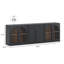 Modular Cabinet 3-Piece Sideboard with Shelves, Camel-621587367