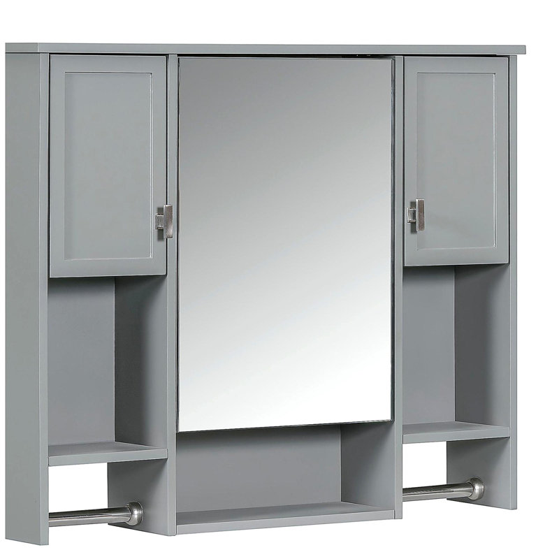 Armoire de salle de bain murale moderne, armoire de salle de bain avec miroir, armoire à pharmacie avec barre à serviettes