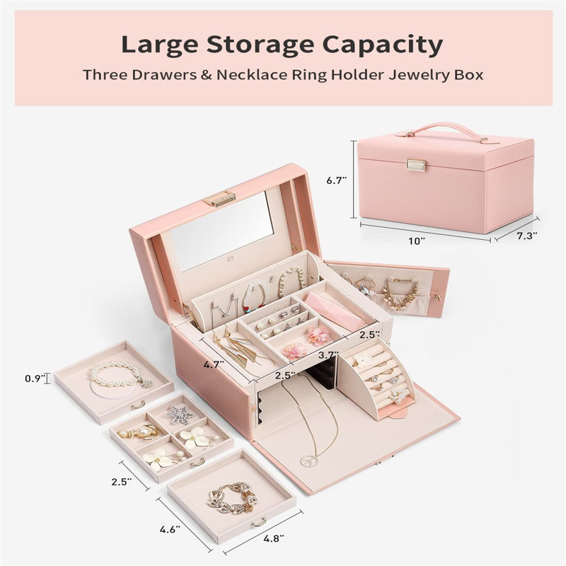 Saibah Jewellery Box +, Pink