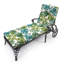 Coussin de chaise longue d'extérieur 72 "x 22" avec attaches et boucle