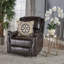 Fauteuil inclinable souple, fauteuil inclinable coulissant en polyuréthane brun avec pivot et fauteuil inclinable manuel