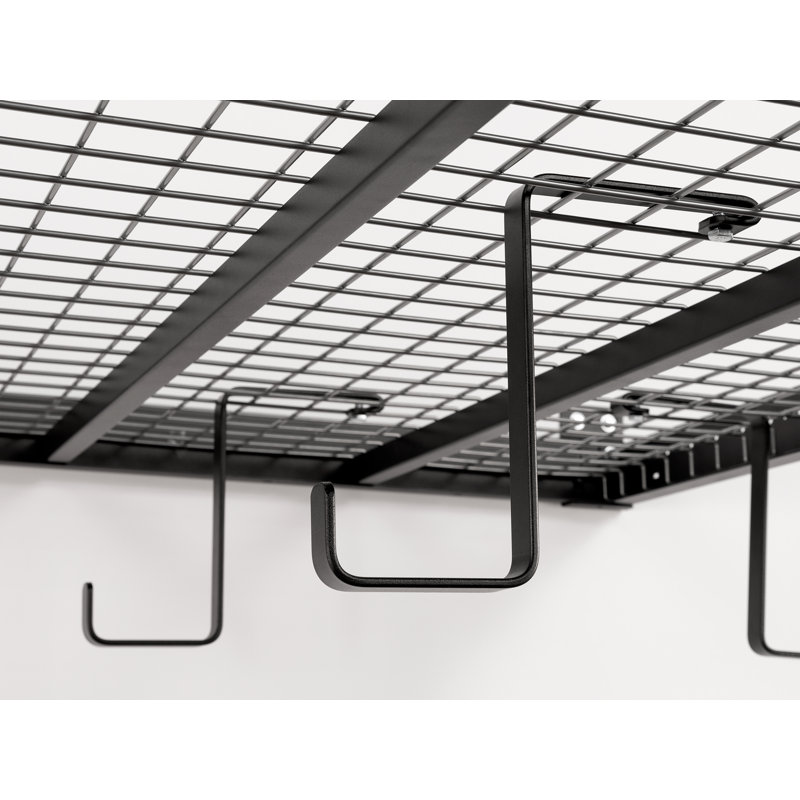 Black Heavy Duty Steel Adjustable Overhead Garage Storage Rack