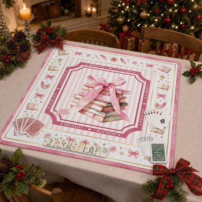 Tapis de table en acajou rose antidérapant de 31,5 x 31,5 po pour femme
