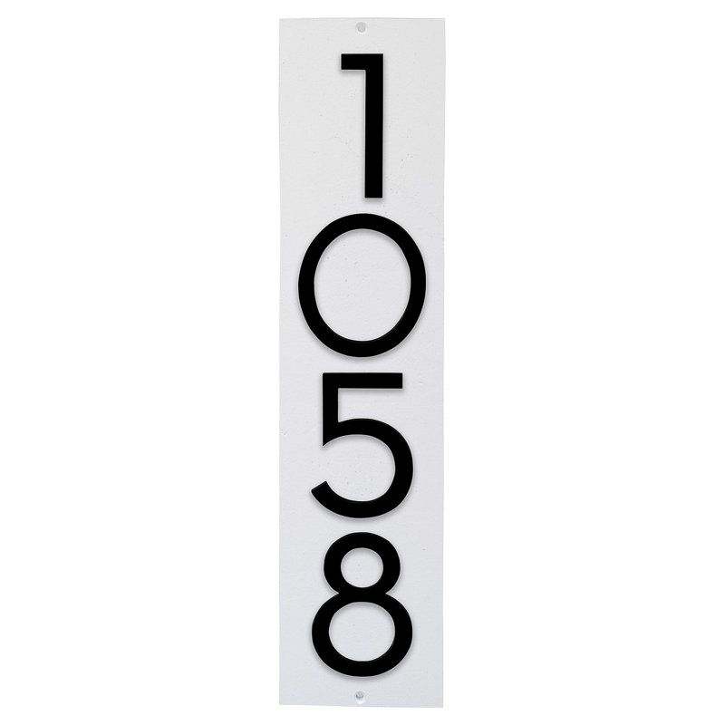 Plaque murale rectangulaire verticale flottante 6 po, Blanc / noir, Oui