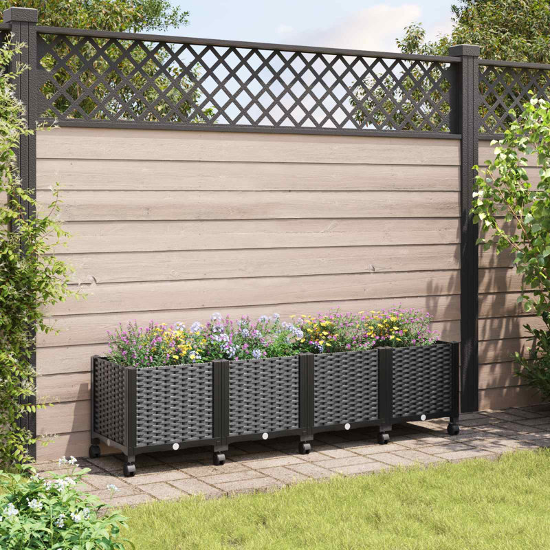 Elevated Planter, 44cm H x 160cm W x 40cm D, Black