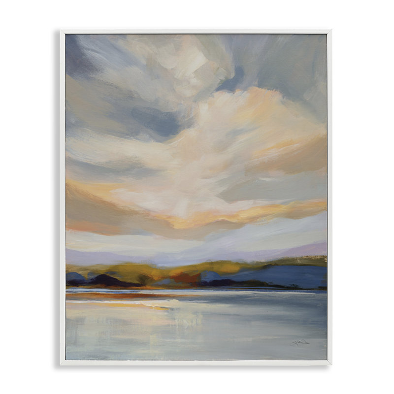 «Morning Glory Seascape», art de la giclée encadrée par Katrina Pete, H 14 po x l 11 po, Giclée encadrée blanc bord de mer