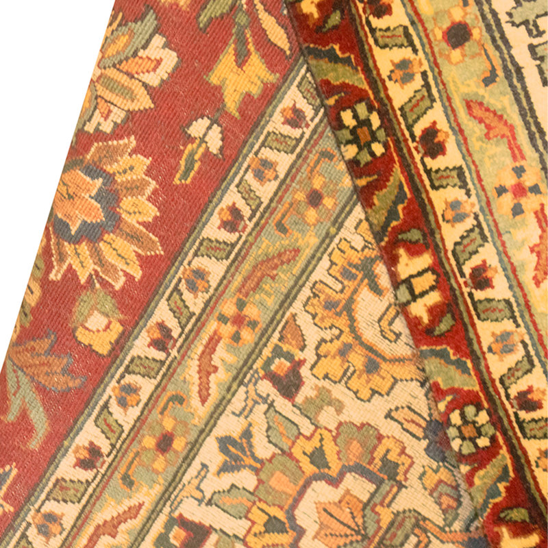 High-Quality Hand-Knotted Wine And Cream Area Rug