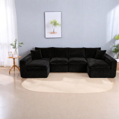 Canapé modulaire en velours côtelé 130 pouces Compression