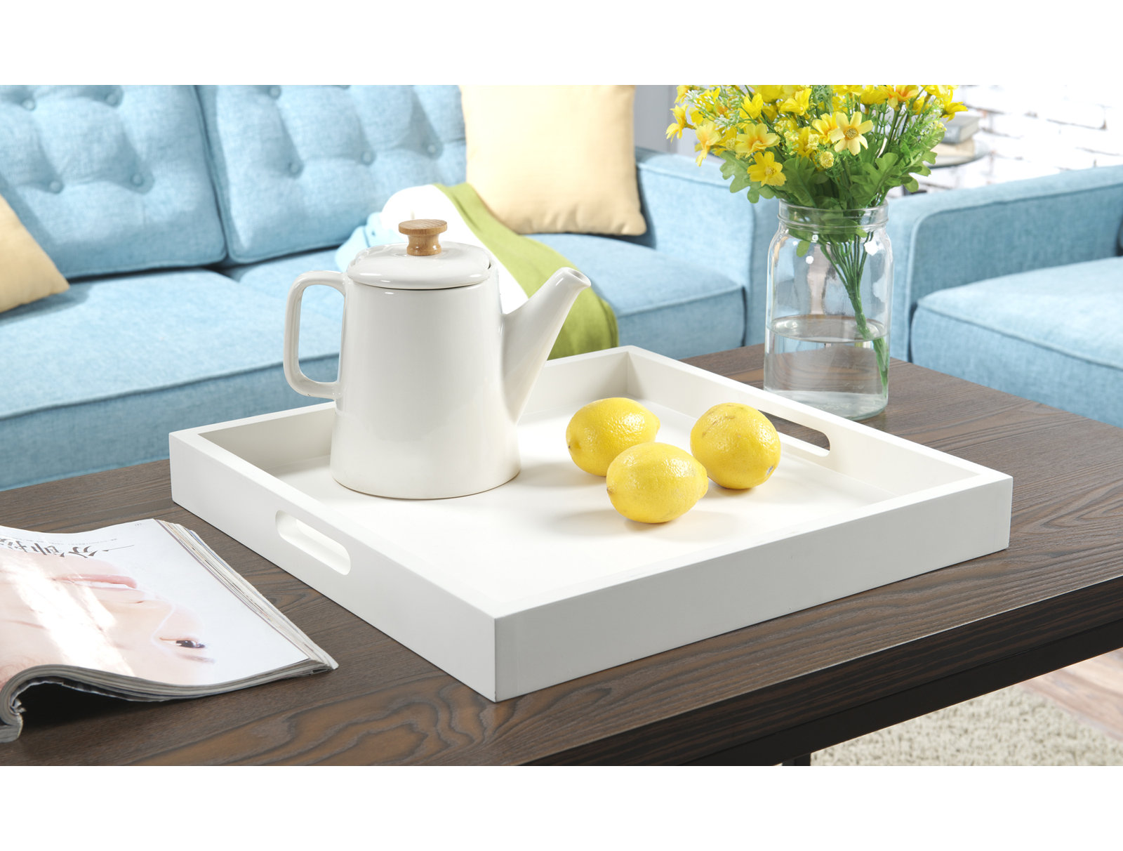Burke Decorative Tray, White