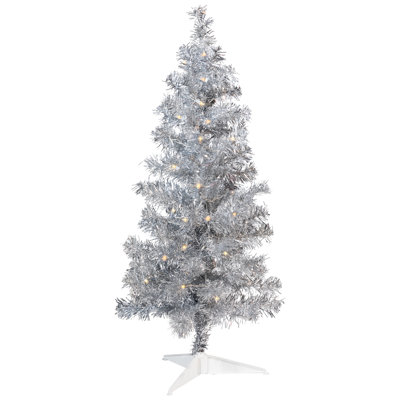 Artificial Tinsel Christmas Tree - 3' - Silver