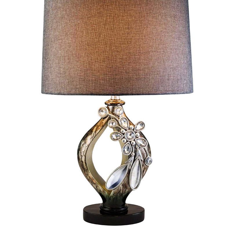 Lampe de table 28,25 "en polyrésine" Balleria ", cristal et verre