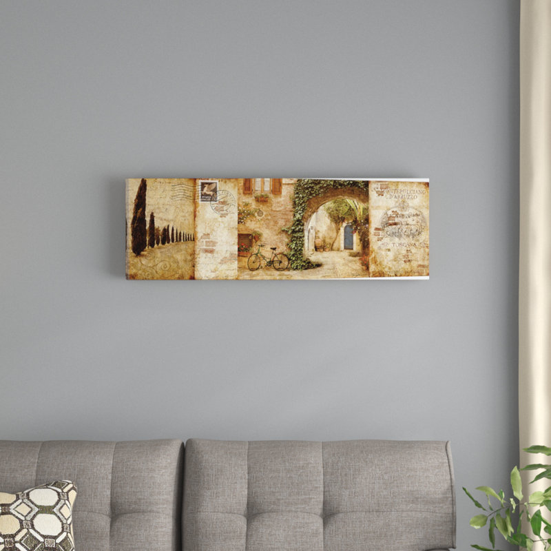 « tuscan courtyard », reproduction d’impression sur toile tendue, H 12 po x l 36 po x P 1,5 po