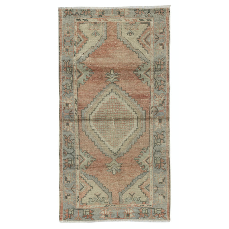 Tapis turc rétro fait à la main, 100% laine