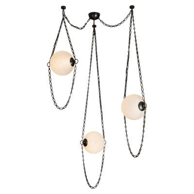 Petra 3 Light Urban Bronze dimmable LED Chandelier with Adjustable Chain Detail