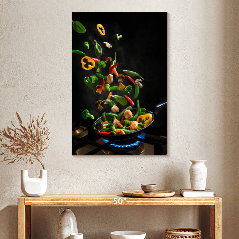 Yarlin Flying Stir-Fried Vegetables, 39" H x 26" W
