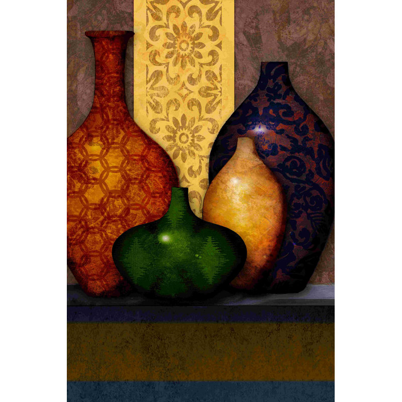 «Ikat Pots 4», impression sur toile tendue, H 18 po x l 12 po