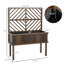 Lit de jardin surélevé avec treillis stylisé, largeur 10,25 po, bois autodrainant, jardin extérieur, patio, pot à fleurs surélevé de 40,93 po, pour