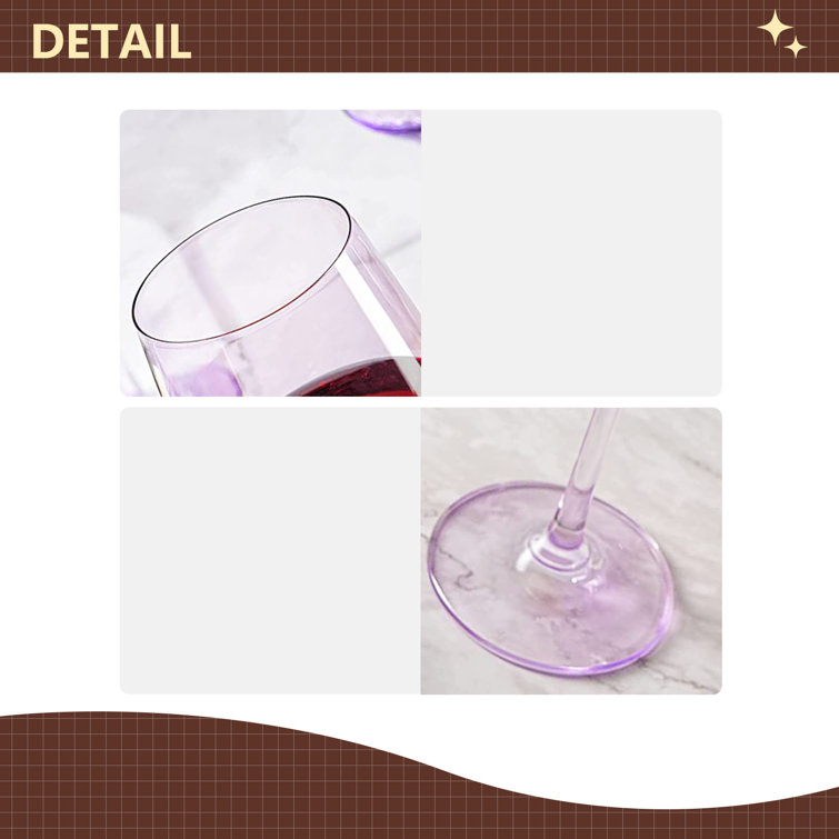 Eternal Night 6 - Piece 12oz. Glass Red Wine Glass Glassware Set