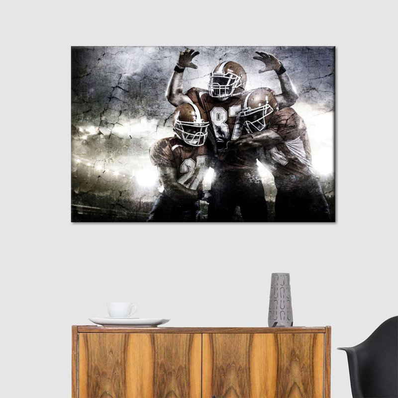 Thrilling Football - impression sur toile tendue, H 8 po x l 12 po x P 1 po