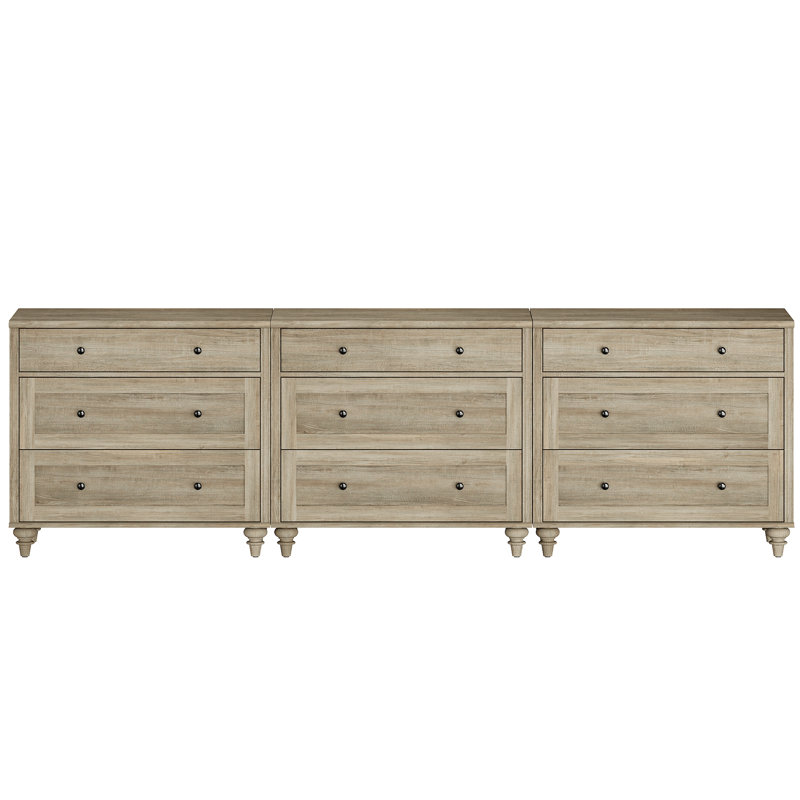 Commode 9 tiroirs Corretta, Gris délavé