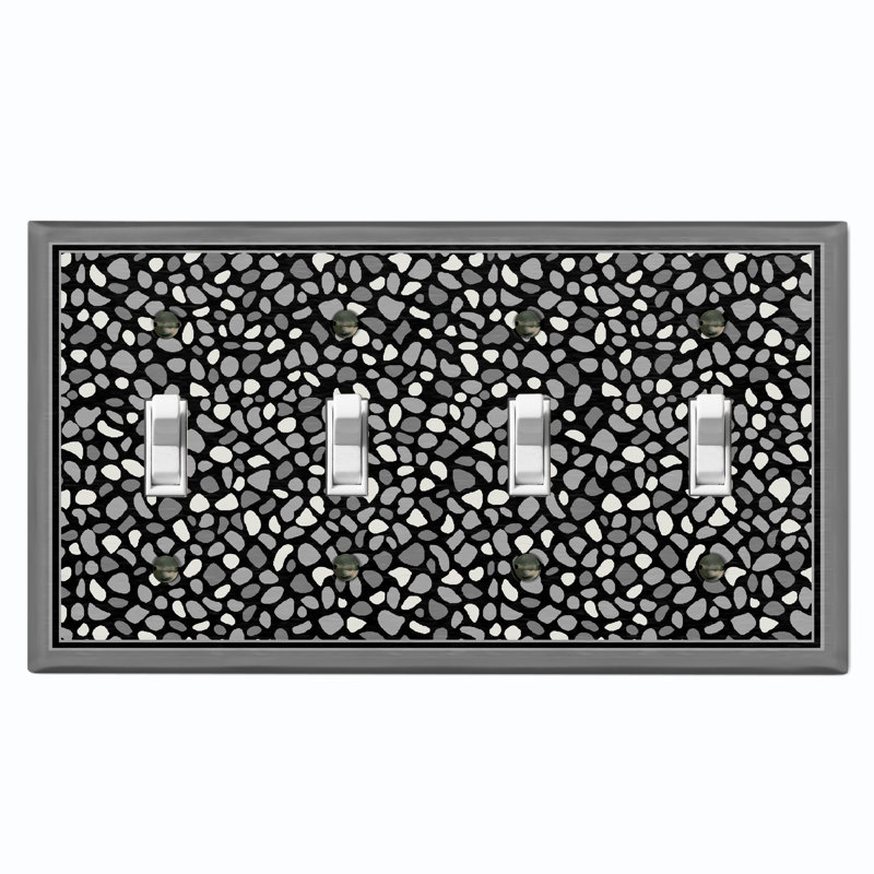 Plaque murale standard à 4 interrupteurs à bascule Pebble Rock