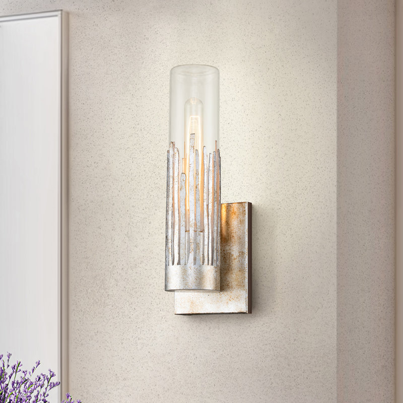 Applique murale 1 lumière Sawgrass, Argent argent, Transparent / argent