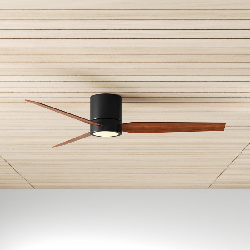 Goren 56'' Ceiling Fan with LED Lights, Architectural Bronze with Walnut Blades