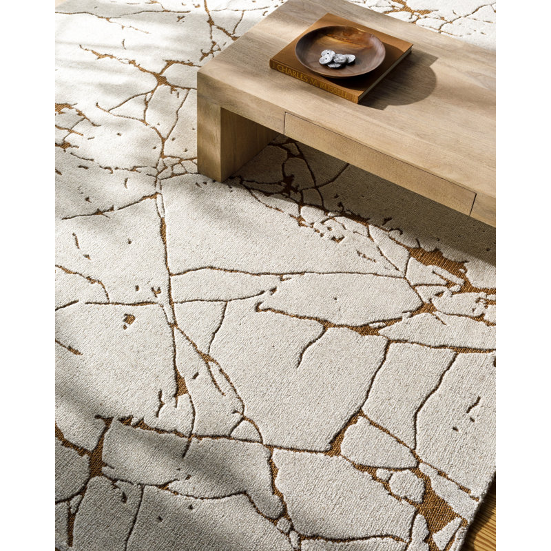 Arbora Hand Knotted Abstract Area Rug, Rectangle 6' x 9'
