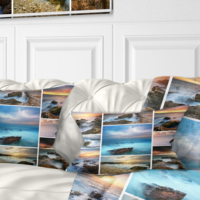 Sea and Shore Collage - Sea & Shore Printed Pillow