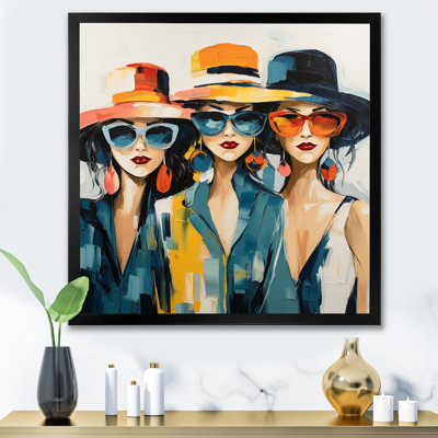 Fashion Woman With Chapeaux II - Woman Framed Canvas Print